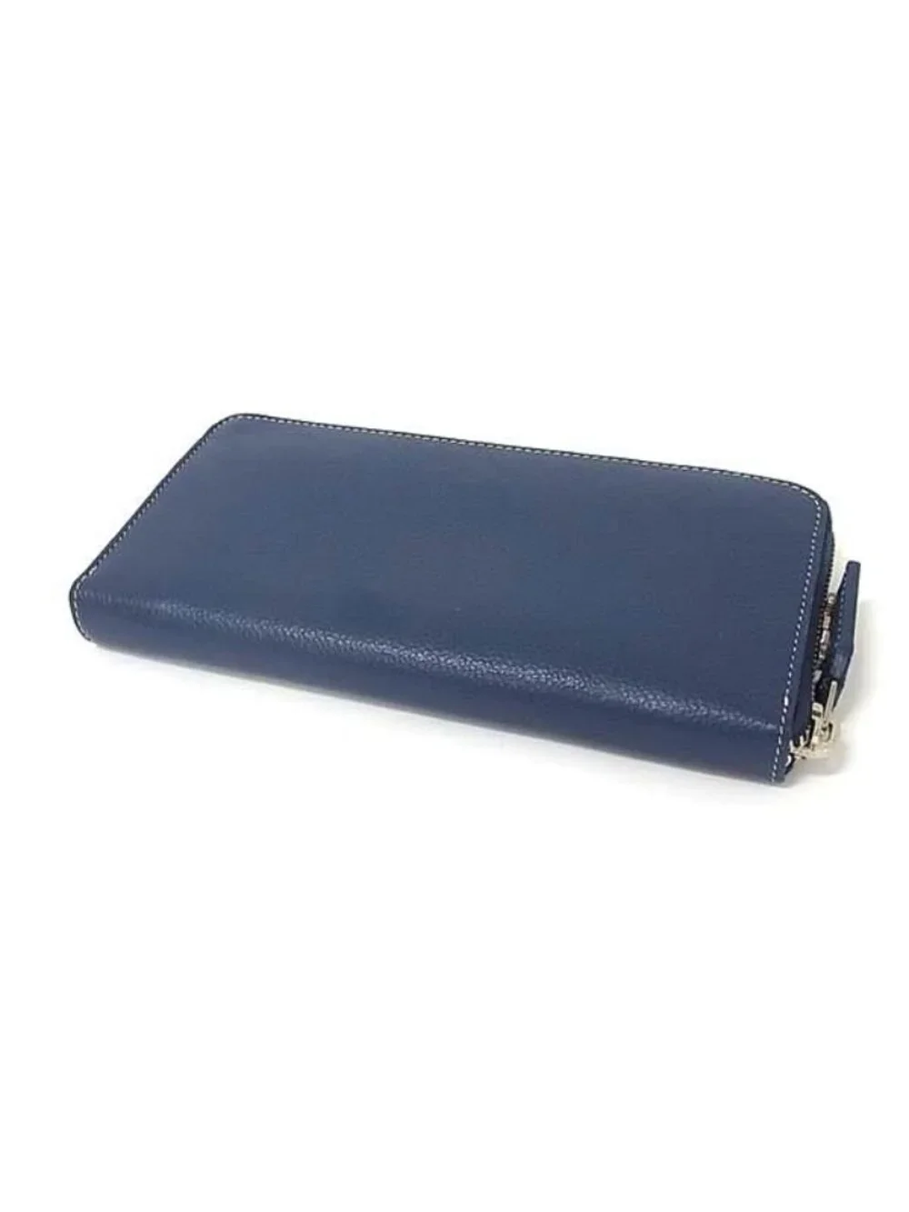Saint Laurent Leather Zip Around Wallet Bill Purse Coin Blue - Picture 2 of 5